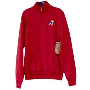 Blue 84 Unisex 2017 Kansas Jayhawks Quarter Zip Sweatshirt Red Size S NW